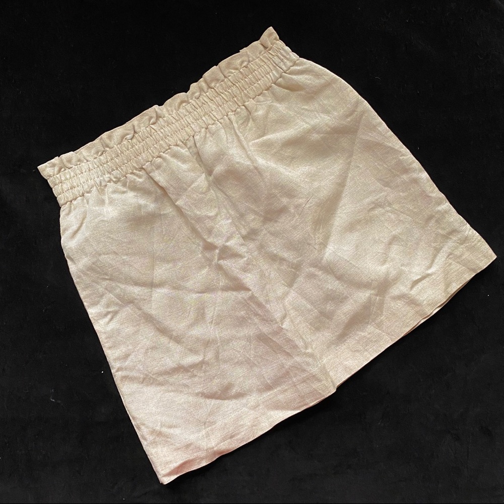 Cinched Waist Linen Skirt
